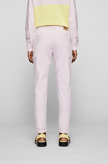 BOSS 博斯常规版型水洗弹力棉休闲裤,  684_Light/Pastel Pink