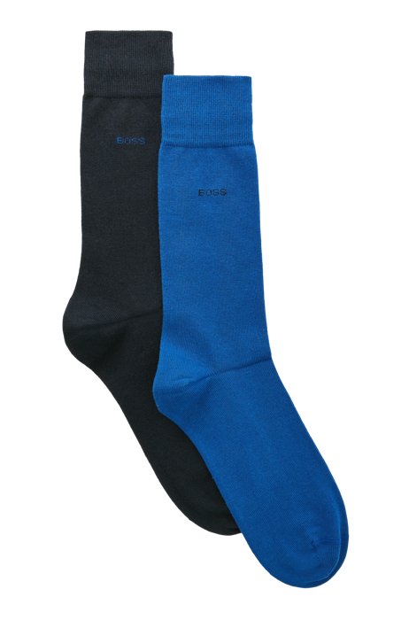 Mittelhohe Socken aus Baumwoll-Mix im Zweier-Pack, Blau