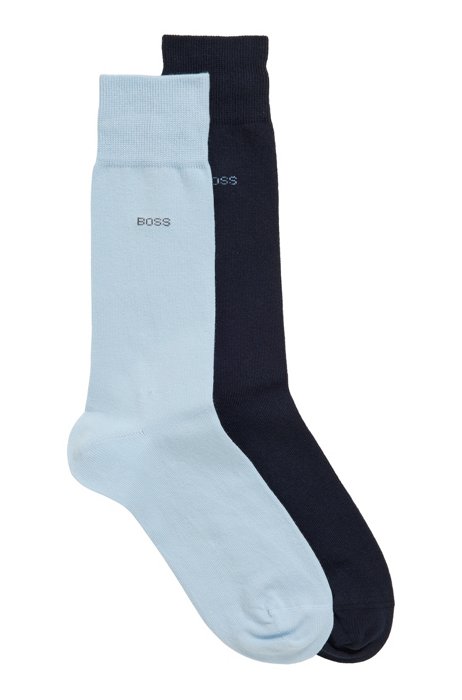 Set van twee paar sokken in standaardlengte van een katoenmix, Lichtblauw