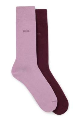 Hugo Boss Two-pack Of Cotton-blend Regular-length Socks In Purple