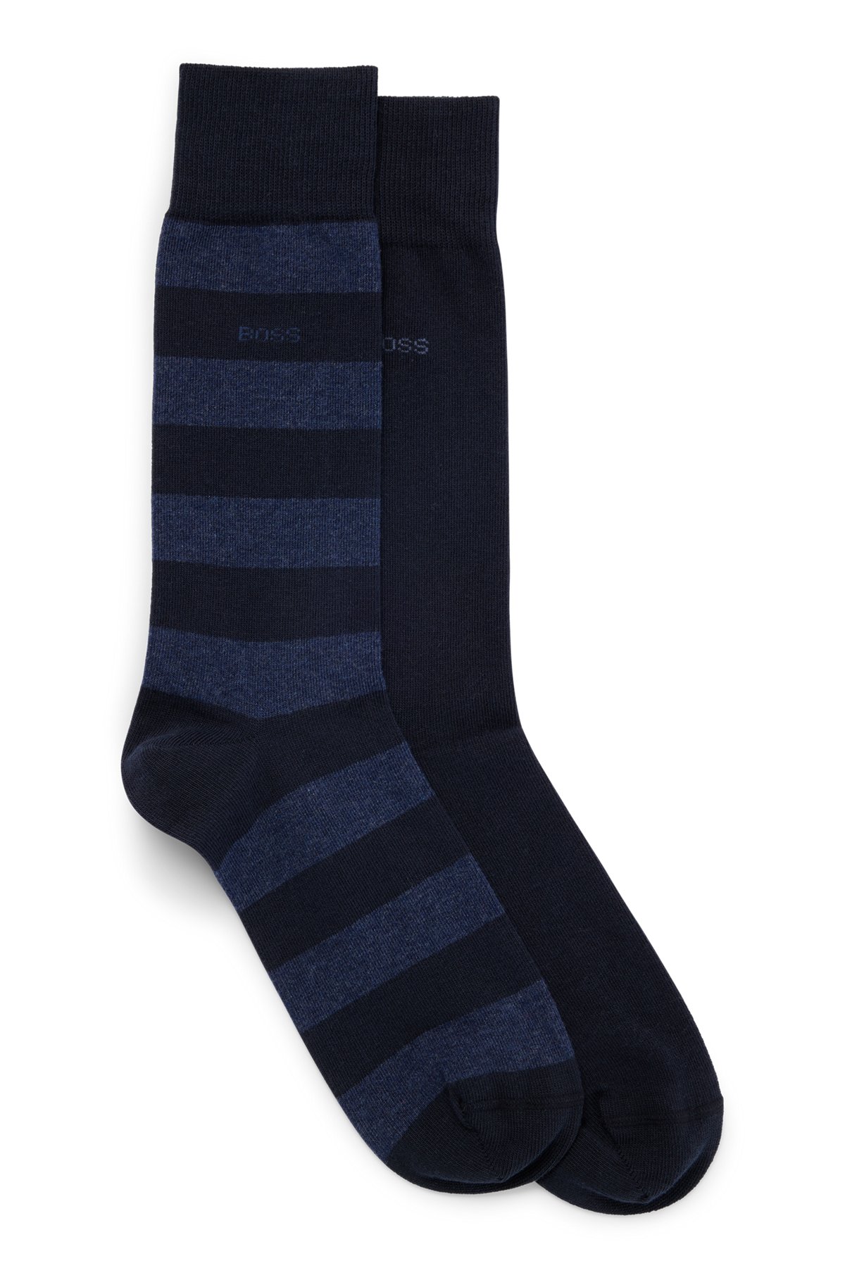 Two-pack of socks in a cotton blend, Light Blue