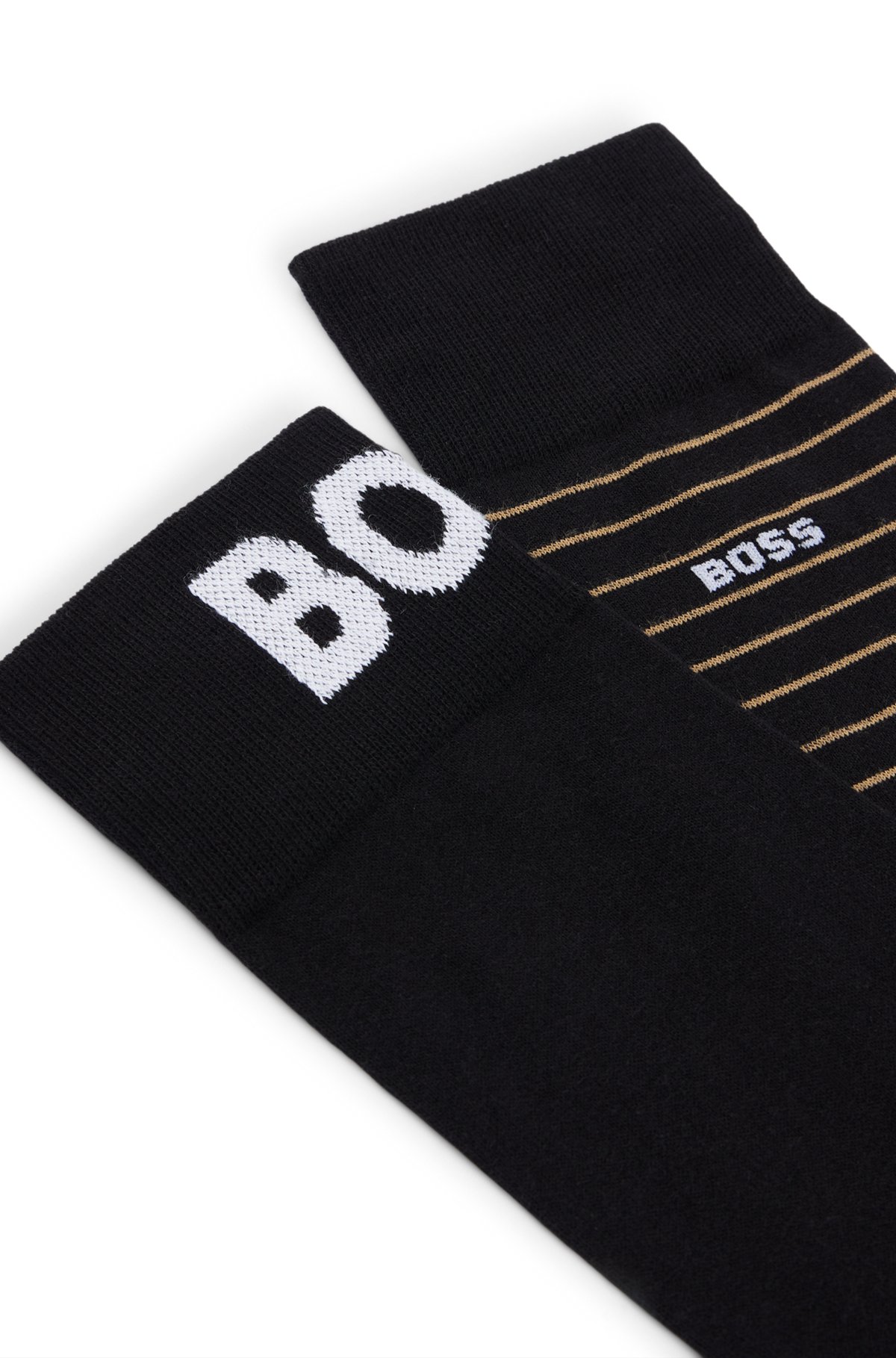 Paquete de 2 pares de calcetines de largo normal en algodón elástico, Negro