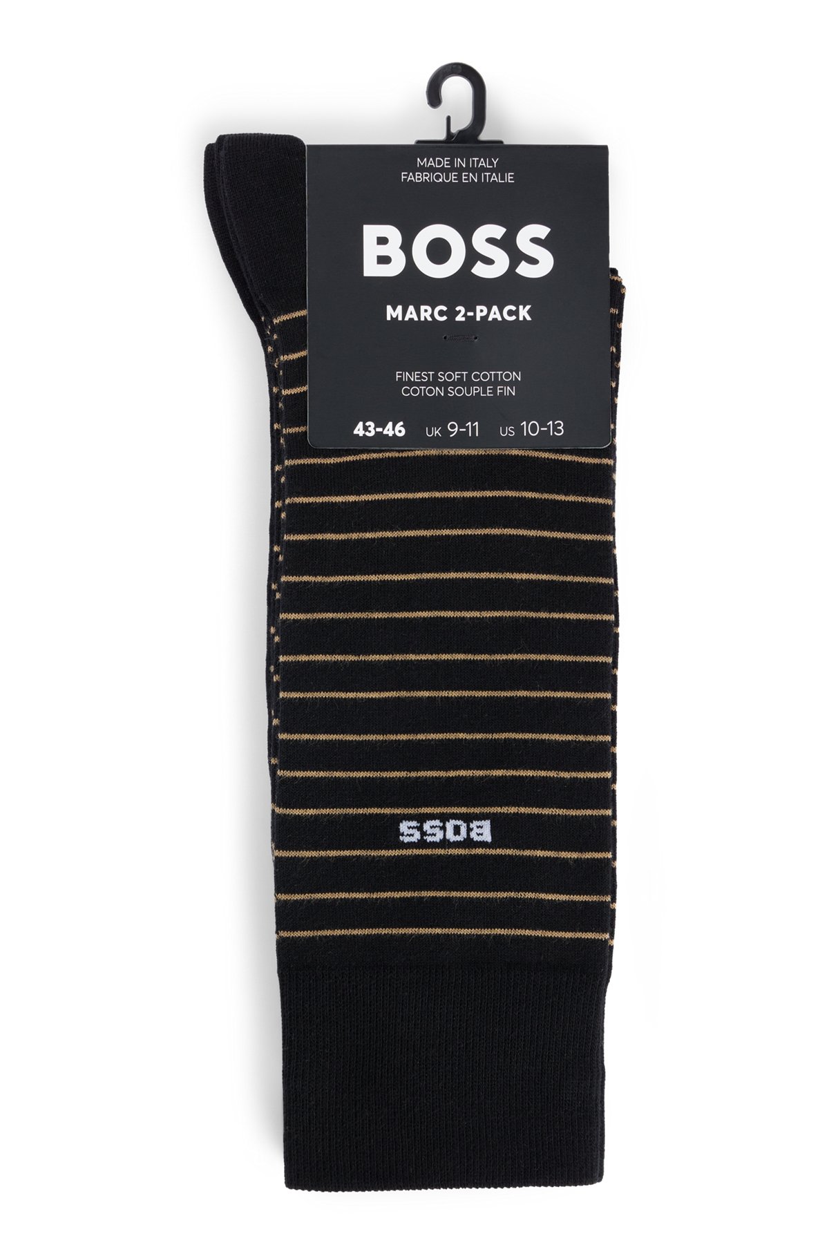 Mittelhohe Socken aus Stretch-Baumwolle im Zweier-Pack, Schwarz