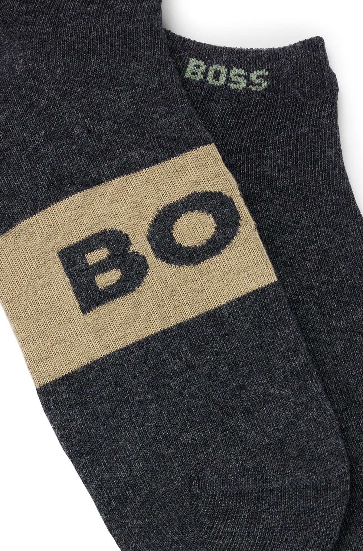 Two-pack of ankle-length socks with logo details, Dark Grey