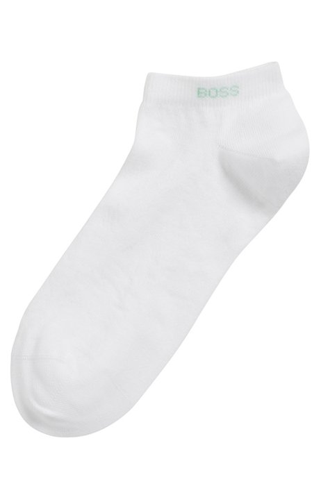Paquete de dos pares de calcetines tobilleros en mezcla de algodón, Blanco