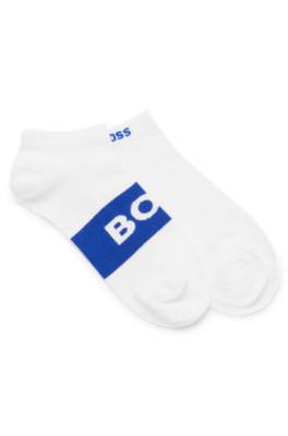 Hugo Boss Two-pack Of Ankle Socks In A Cotton Blend In White