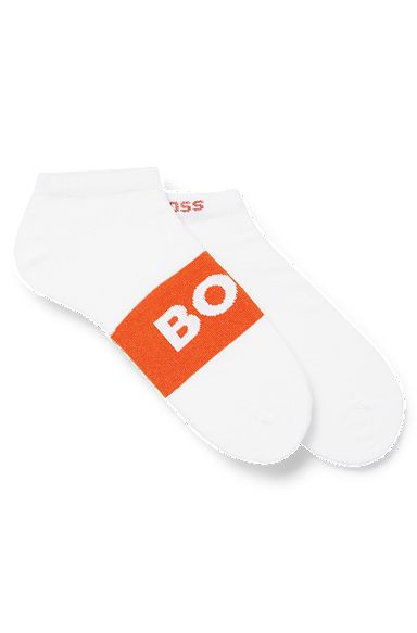 Two-pack of ankle-length socks with logo details, White