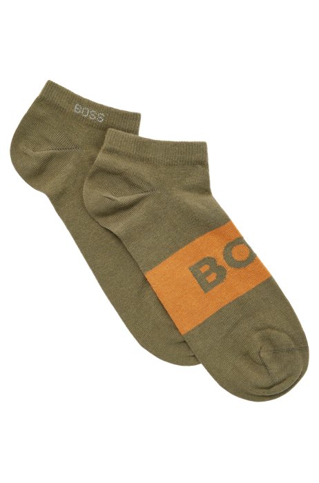 Two-pack of ankle socks in a cotton blend, Light Green