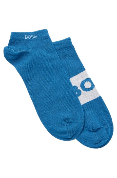 Two-pack of ankle socks in a cotton blend, Light Blue