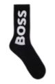 Kurze Socken aus Bio-Baumwoll-Mix mit Logo, Schwarz