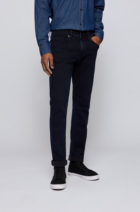 Slim-Fit Jeans aus dunkelblauem Super-Stretch-Denim, Dunkelblau