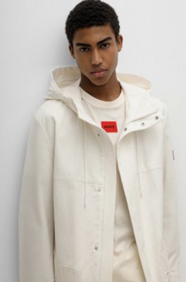 Hugo Boss Parka en coton stretch avec étiquette logo rouge. 7