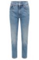 Relaxed-fit mom jeans in blue organic-cotton denim, Blue
