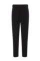 Relaxed-fit cropped trousers with tie-up belt, Black