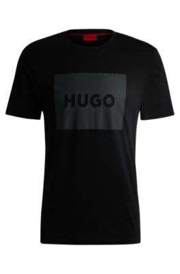 HUGO - コットンジャージー レギュラーフィットTシャツ ロゴプリント