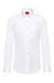 Slim-fit shirt in performance-stretch canvas, White