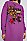 老虎艺术图案装饰棉质长款运动衫,  523_Bright Purple
