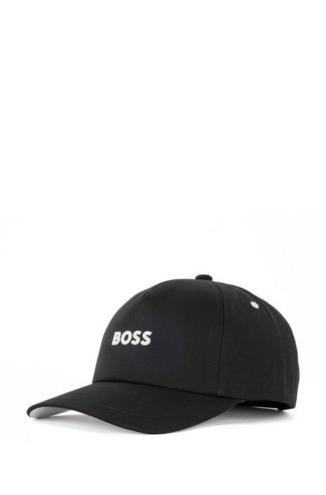 Cotton-twill cap with logo, Black