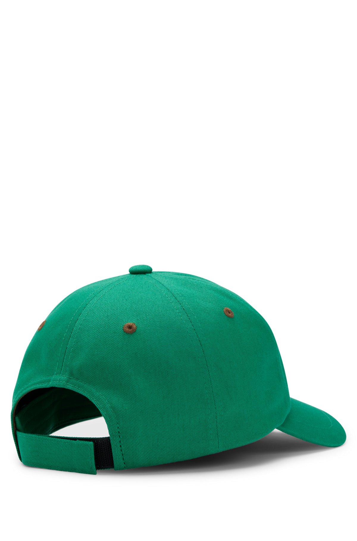Gorra de sarga de algodón con logo, Verde