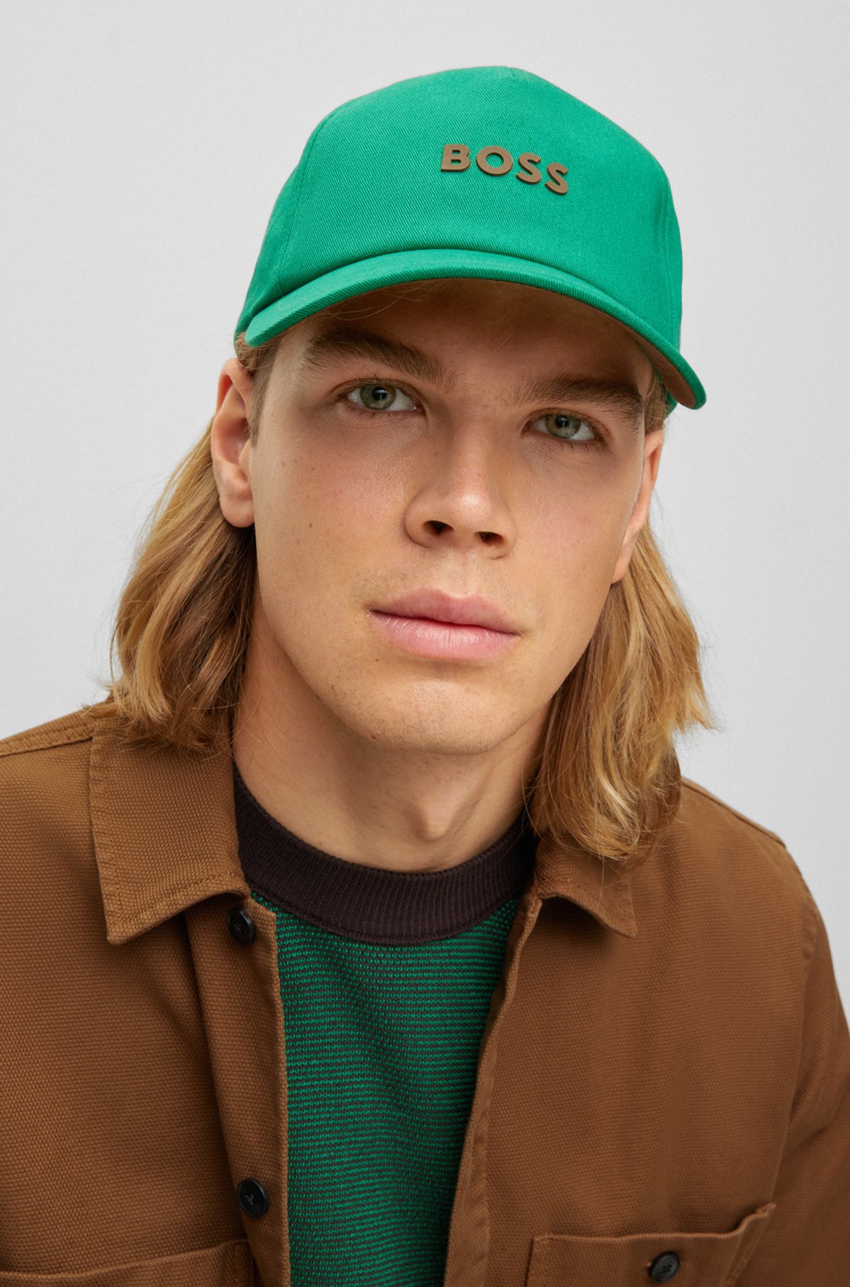 Cotton-twill cap with logo, Green