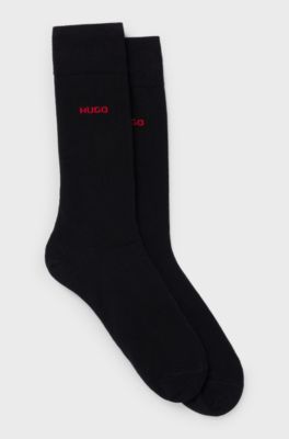 Two-pack of regular-length logo socks, Black