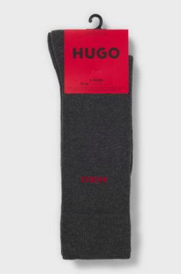 Two-pack of regular-length logo socks, Dark Grey