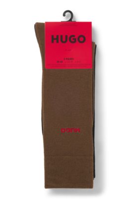 Two-pack of regular-length socks, Brown / Black