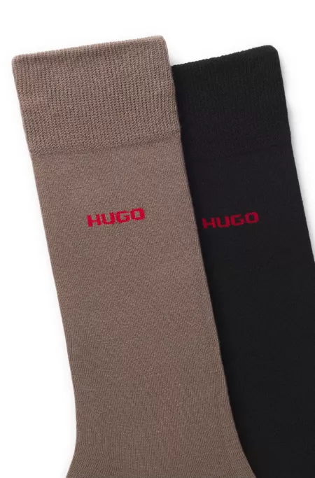 Lot de deux paires de chaussettes mi-hautes avec logo