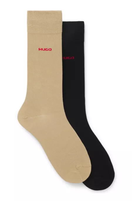Lot de deux paires de chaussettes mi-hautes avec logo