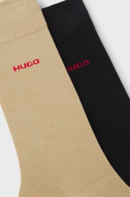 2-pack normall&aring;nga logostrumpor, Svart / Beige