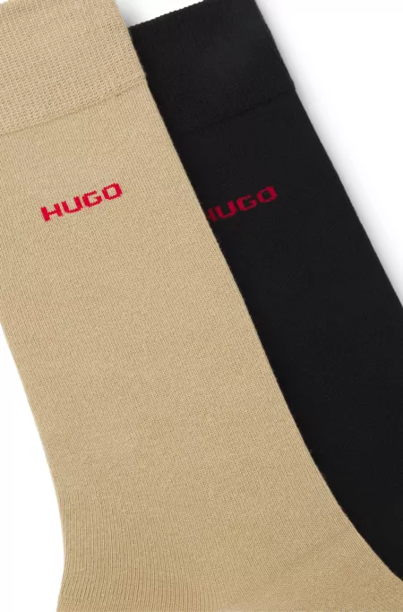 Lot de deux paires de chaussettes mi-hautes avec logo