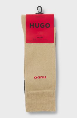 2-pack normall&aring;nga logostrumpor, Svart / Beige
