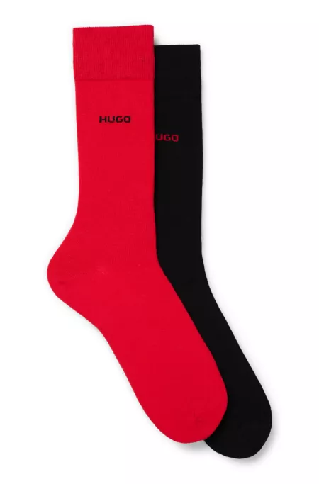 Two-pack of regular-length socks in stretch fabric