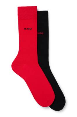 Hugo Boss Two-pack Of Regular-length Socks In Stretch Fabric