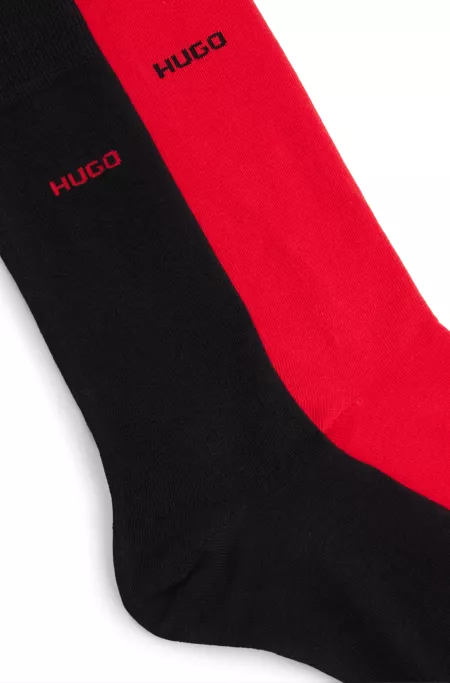 Two-pack of regular-length socks in stretch fabric