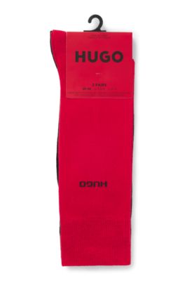 Two-pack of regular-length socks, Black / Red