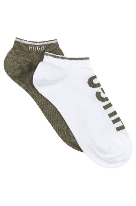 Two-pack of socks in a cotton blend, Khaki