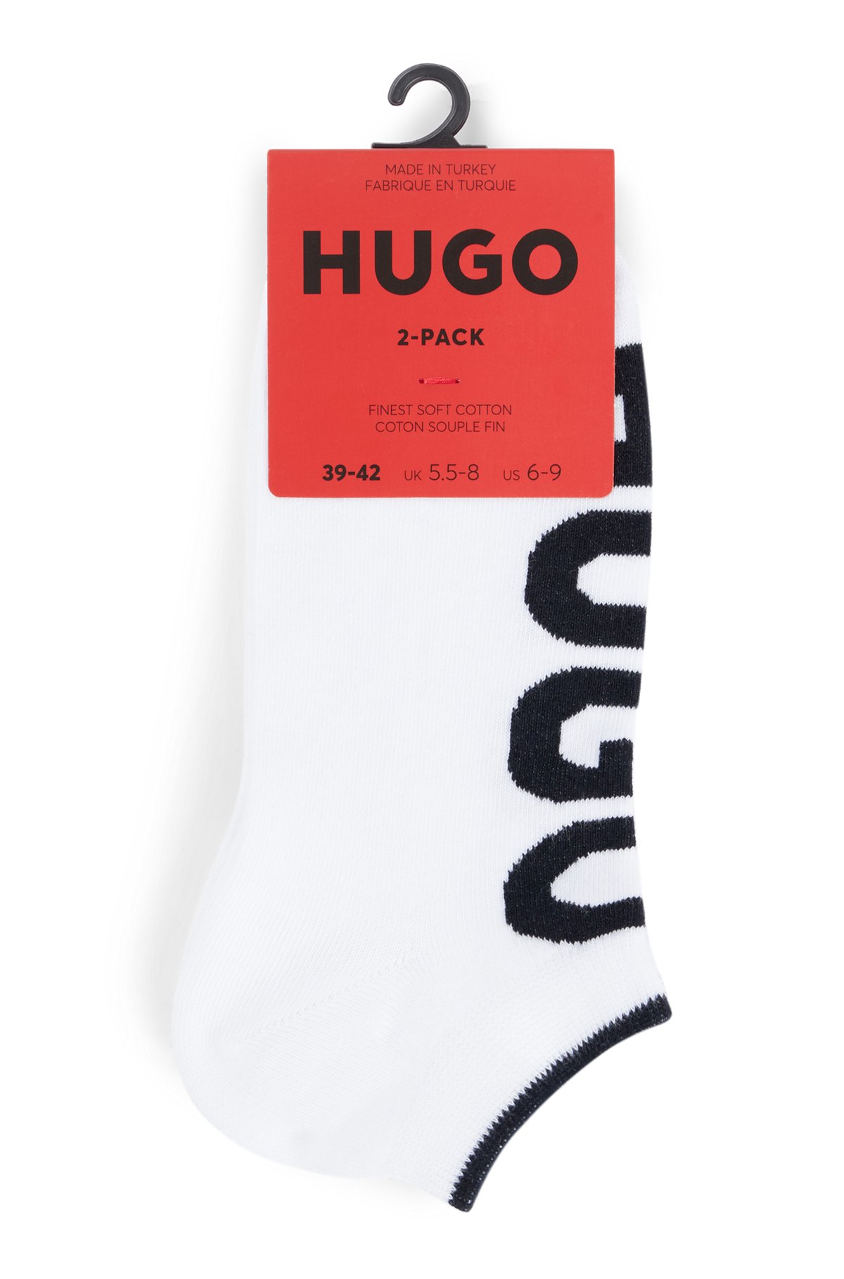 Two-pack of ankle socks in a cotton blend, White
