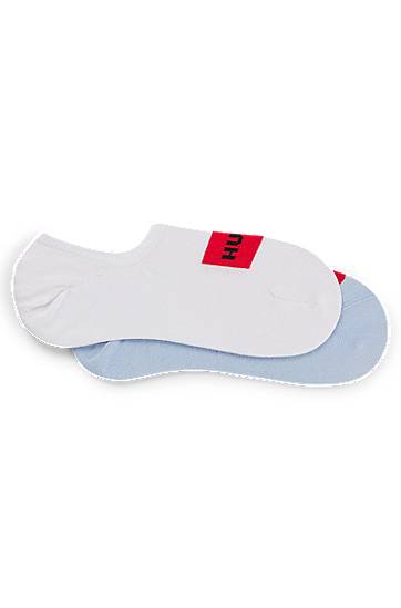 Two-pack of invisible socks with woven logo patch, Hugo boss