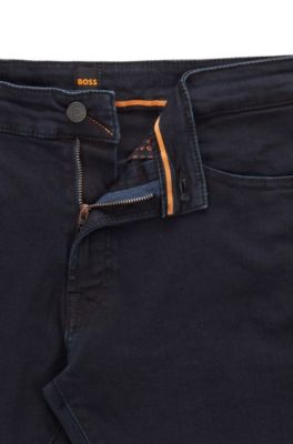 Hugo Boss Black Delaware Jeans Mens 38 x 32 Slim Fit Grey wStriped Cuff NWT $165