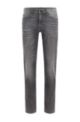 Jeans slim fit in denim super stretch grigio, Grigio