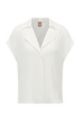 Regular-fit blouse met korte mouwen van stretchzijde, Wit