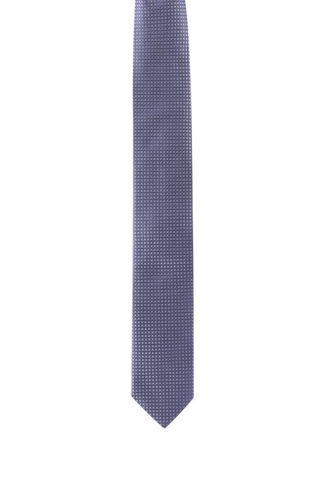 Pure-silk tie with jacquard-woven micro pattern, Light Purple