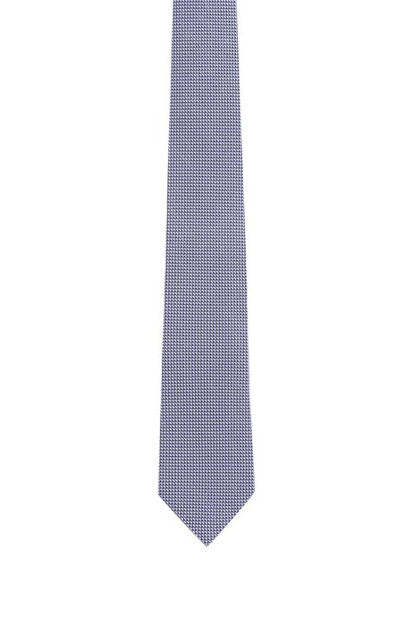 Micro-patterned tie in woven silk jacquard, Light Purple