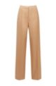 Regular-fit trousers with high-rise waist, Beige