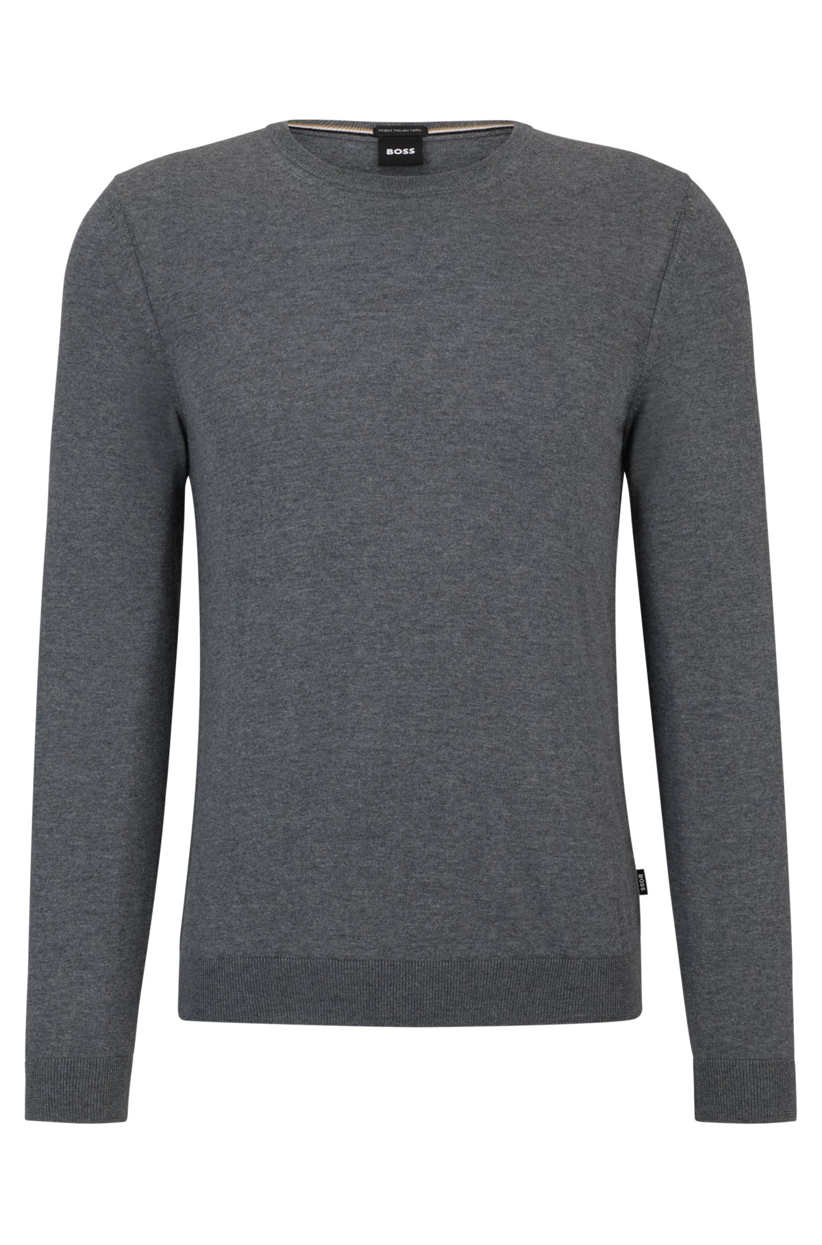 Slim-fit sweater in virgin wool, Grey