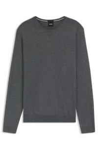 Slim-fit trui van merinowol, Grijs