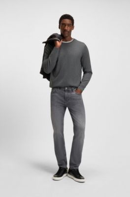 Slim-fit trui van merinowol, Grijs