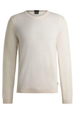 Hugo Boss Leno-p Solid Slim Fit Wool Sweater In White