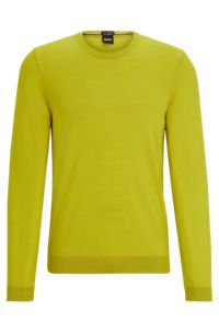 Sweater i slim fit i ny uld, Lysegrøn